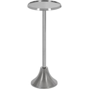 imageKate and Laurel Sanzo Modern Pedestal Drink Table 10 x 10 x 23 Gray Gunmetal Decorative End Table with Mirrored Tabletop for Use as Small Plant Stand or Cute Martini TableSilver