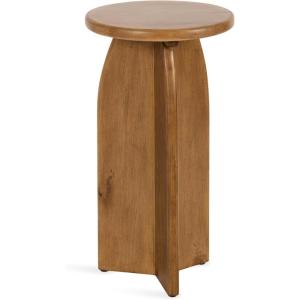 imageKate and Laurel Sora Modern Wooden Round Drink Table 12 x 12 x 22 Black Transitional Wood End Table for Use as Indoor Plant Stand or Living Room Mini TableRustic Brown
