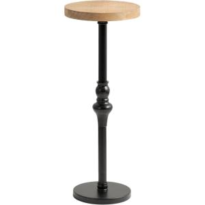 imageKate and Laurel Stratton Round Pedestal Drink Table 9 x 9 x 22 Hazelnut Brown and Black Decorative Mini Table for Use as Indoor Plant Stand or Cute Martini Table