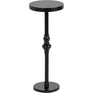 imageKate and Laurel Stratton Vintage Round Pedestal Drink Table 9 x 9 x 22 Antique Gold Decorative Mini Table for Use as Indoor Plant Stand or Cute Living Room AccentBlack