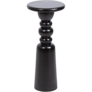imageKate and Laurel Tirollo Modern Round Drink Table 10 x 10 x 22 Natural Wood Living Room Accent Pedestal Table with Turned Base for Use as Indoor Plant StandBlack