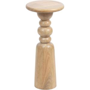 imageKate and Laurel Tirollo Modern Round Drink Table 10 x 10 x 22 Natural Wood Living Room Accent Pedestal Table with Turned Base for Use as Indoor Plant StandNatural
