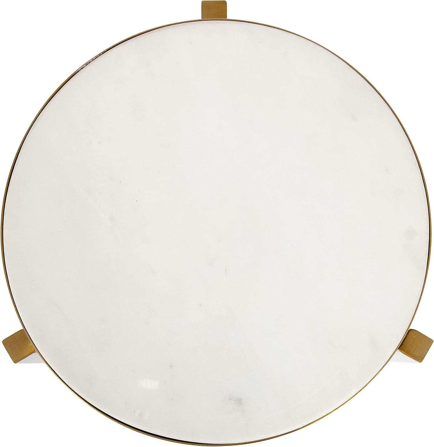 imageKate and Laurel Aguilar Modern Round Drink Table 9 x 9 x 23 Emperador Brown Marble and Black Genuine Marble Accent Table for Use as Indoor Plant Stand or Pedestal Martini TableGold