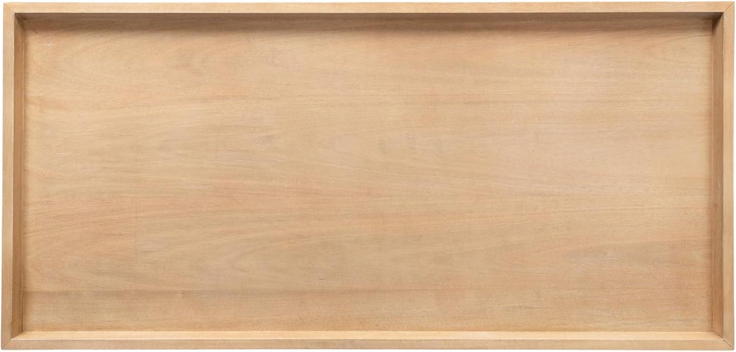 imageKate and Laurel Eastmont Rectangle Wood Coffee Table 46 x 22 x 17 Light Natural Large MidCentury Wooden Living Room Table with Stylish Tapered Legs and Adjustable FeetNatural