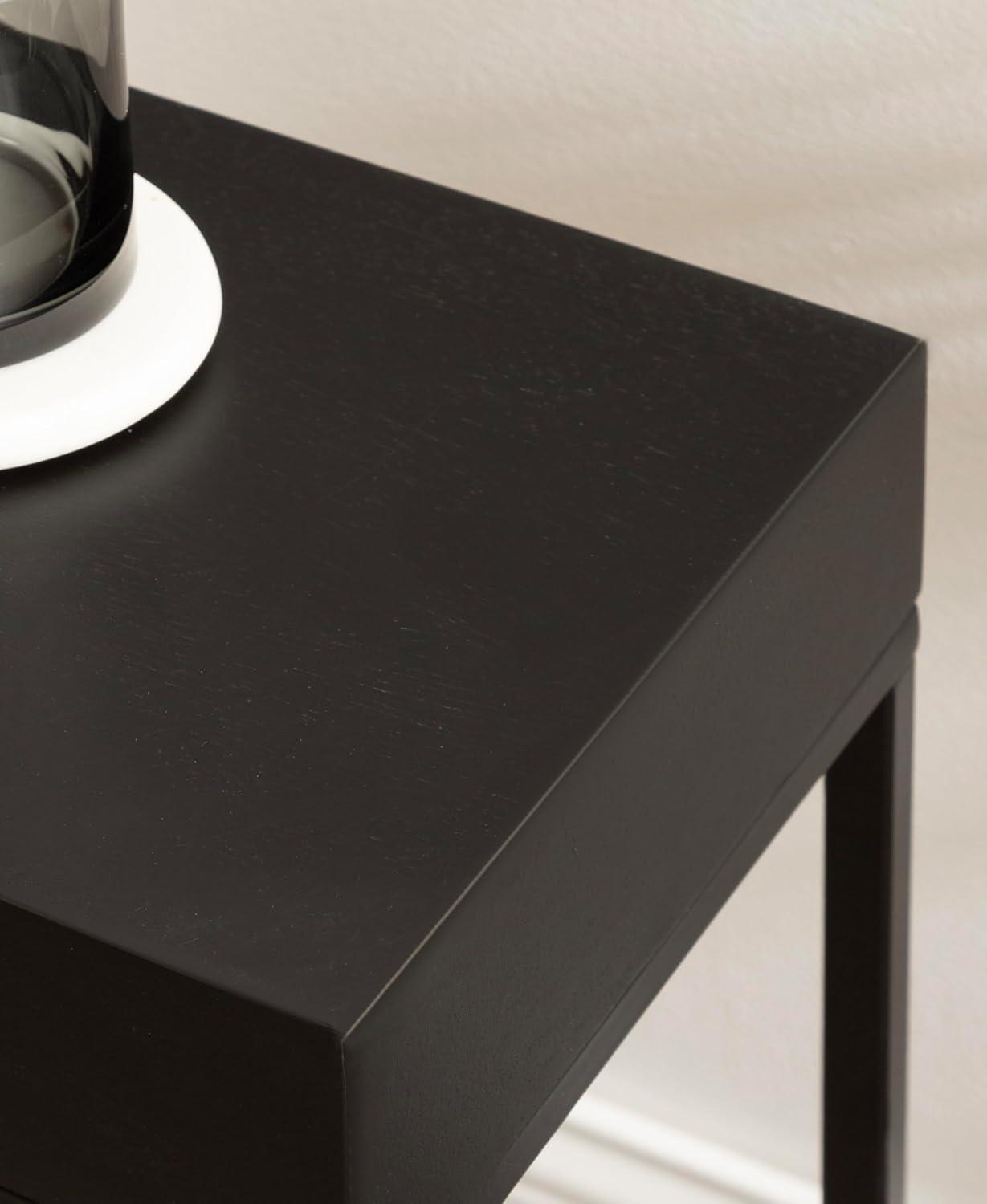imageKate and Laurel Karlsen Modern Wood and Metal Burlwood Narrow Side Table 16 x 24 x 8 Burlwood and Gold Slim End Table for Use as Skinny Bedroom Nightstand or Entryway Table OptionBlack