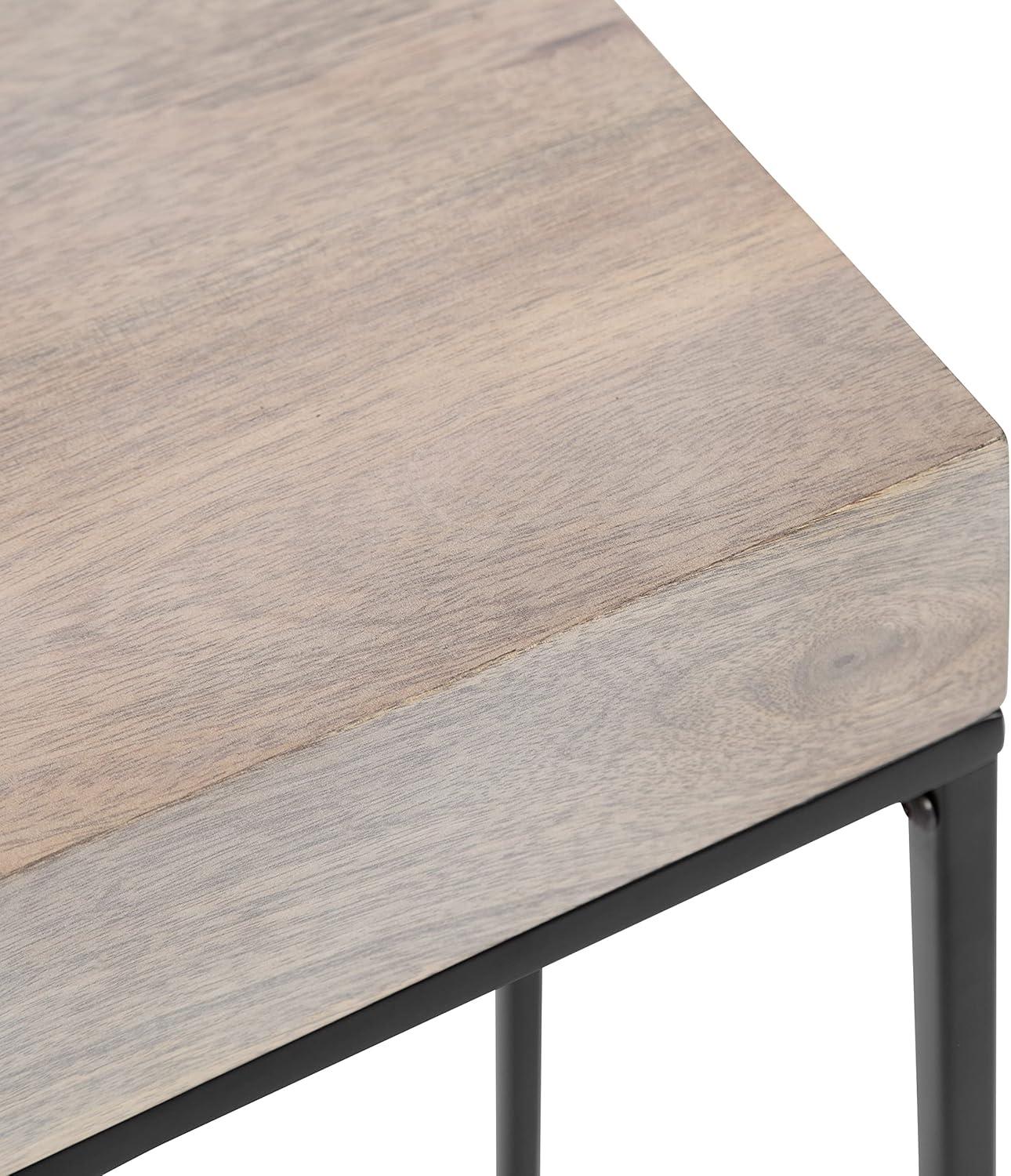 imageKate and Laurel Karlsen Modern Wood and Metal Burlwood Narrow Side Table 16 x 24 x 8 Burlwood and Gold Slim End Table for Use as Skinny Bedroom Nightstand or Entryway Table OptionWhiteBlack