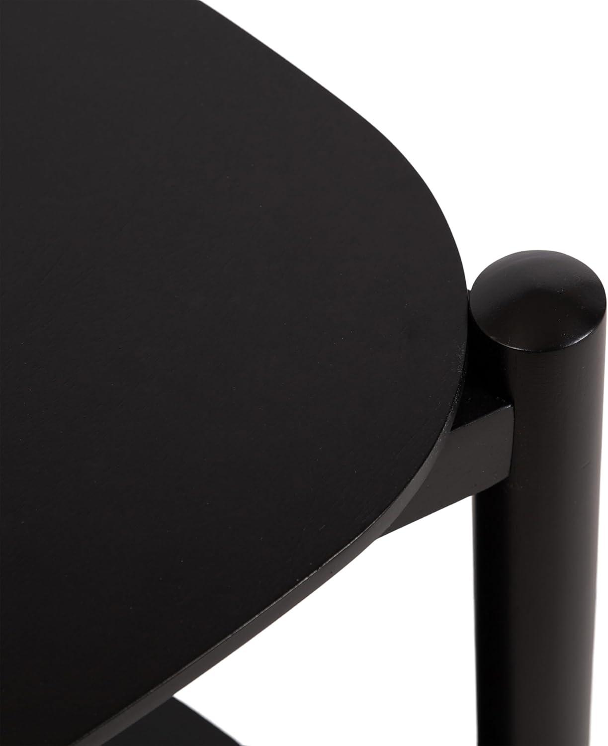 imageKate and Laurel Knowlton Modern Tiered Triangle Side Table 24 x 24 x 24 Black Transitional TwoTier Triangular Living Room End Table with Storage for Use as Indoor Plant Stand