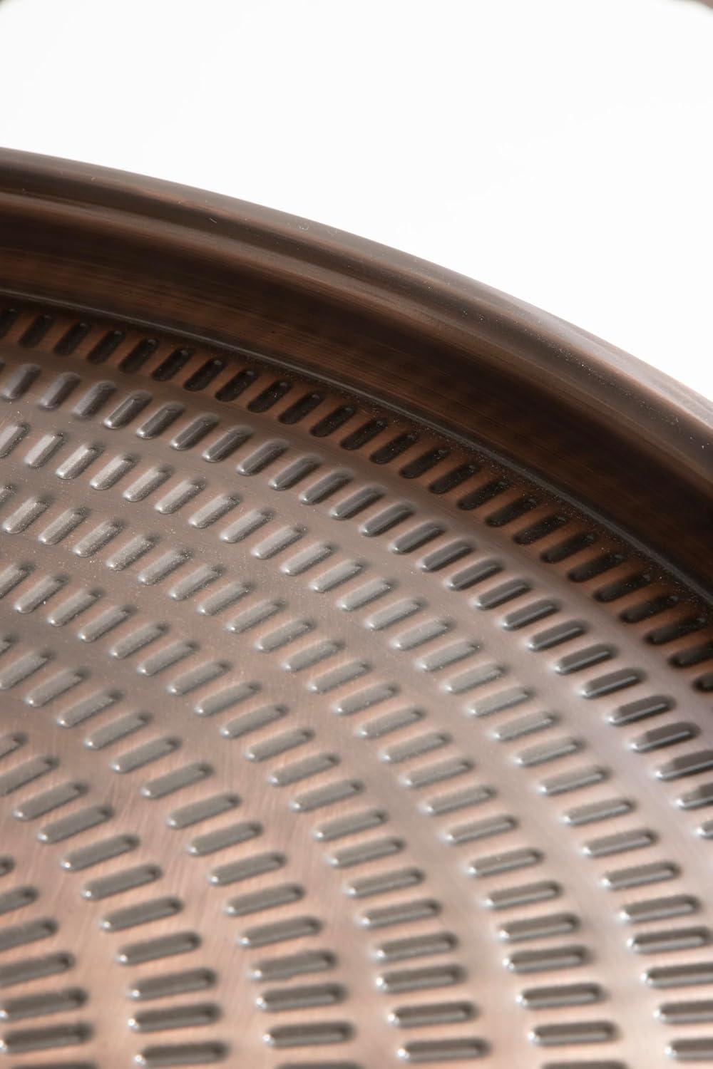 imageKate and Laurel Mahdavi Modern Round Outdoor Coffee Table 25 x 25 x 16 Bronze Transitional Patio Coffee Table with Textured Top for Outdoor Furniture Decor