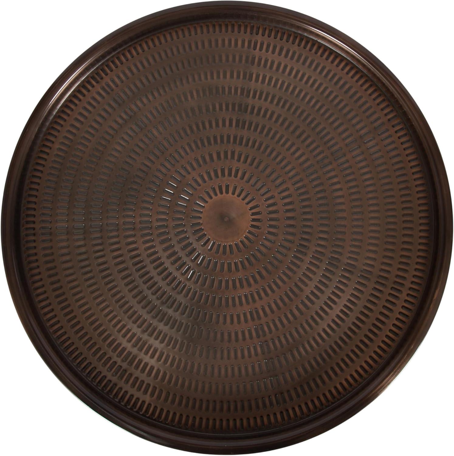 imageKate and Laurel Mahdavi Modern Round Outdoor Coffee Table 25 x 25 x 16 Bronze Transitional Patio Coffee Table with Textured Top for Outdoor Furniture Decor