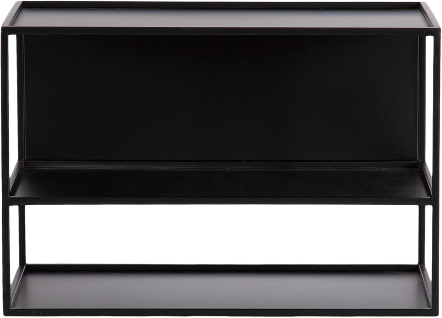 imageKate and Laurel Nomi Modern Metal Floating Side Table with Storage 18 x 10 x 12 Black Contemporary Tiered Floating End Table for Use as Wall Shelf for Small Spaces