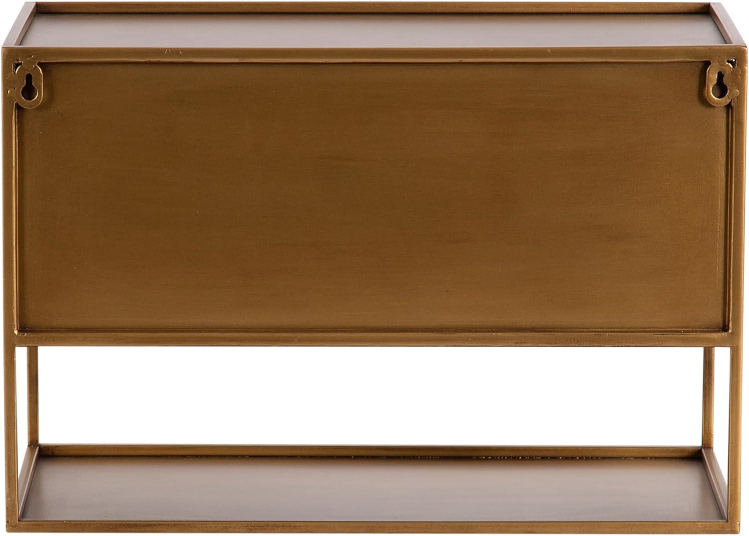imageKate and Laurel Nomi Modern Metal Floating Side Table with Storage 18 x 10 x 12 Gold Contemporary Tiered Floating End Table for Use as Wall Shelf for Small Spaces