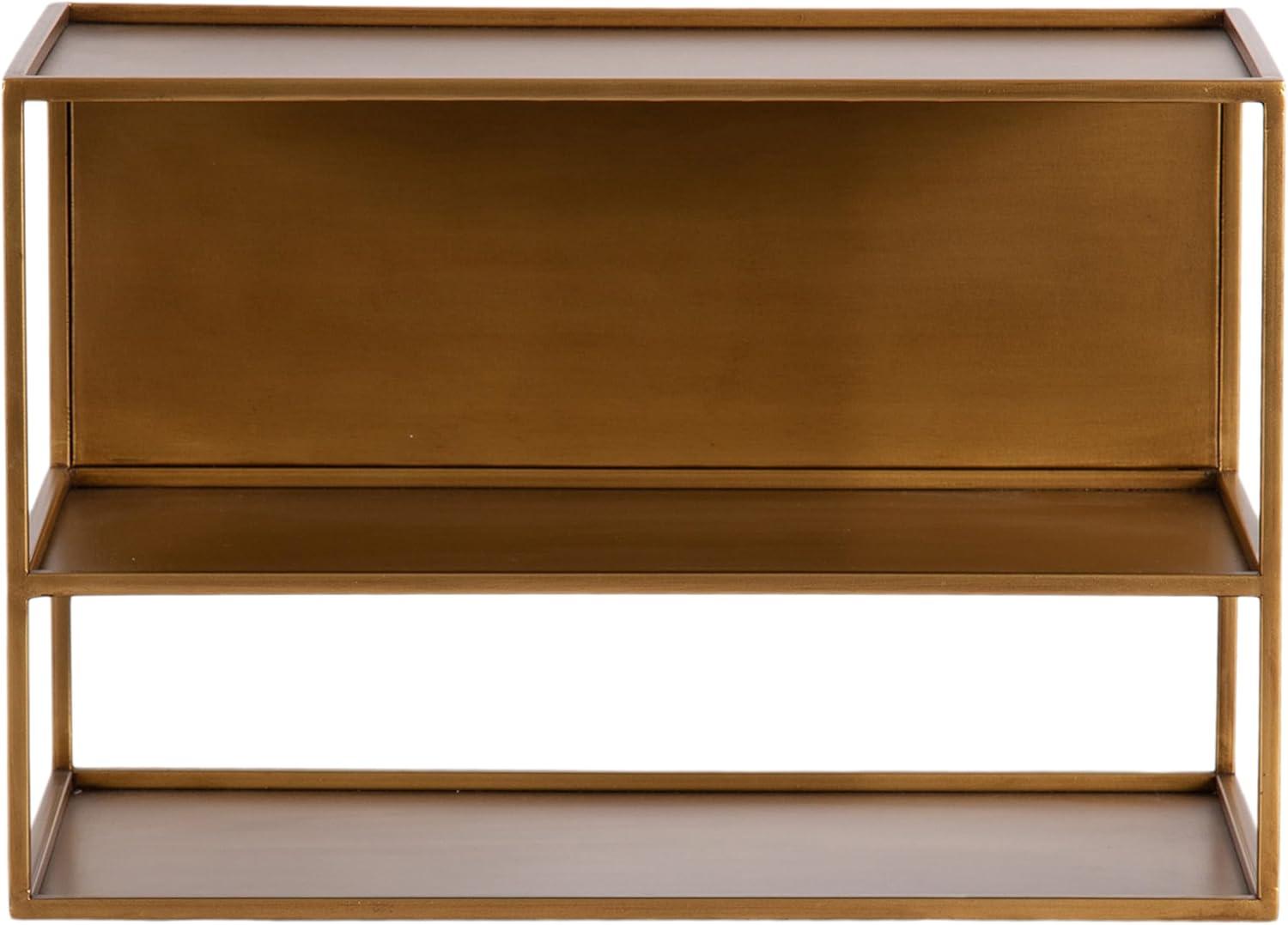 imageKate and Laurel Nomi Modern Metal Floating Side Table with Storage 18 x 10 x 12 Gold Contemporary Tiered Floating End Table for Use as Wall Shelf for Small Spaces