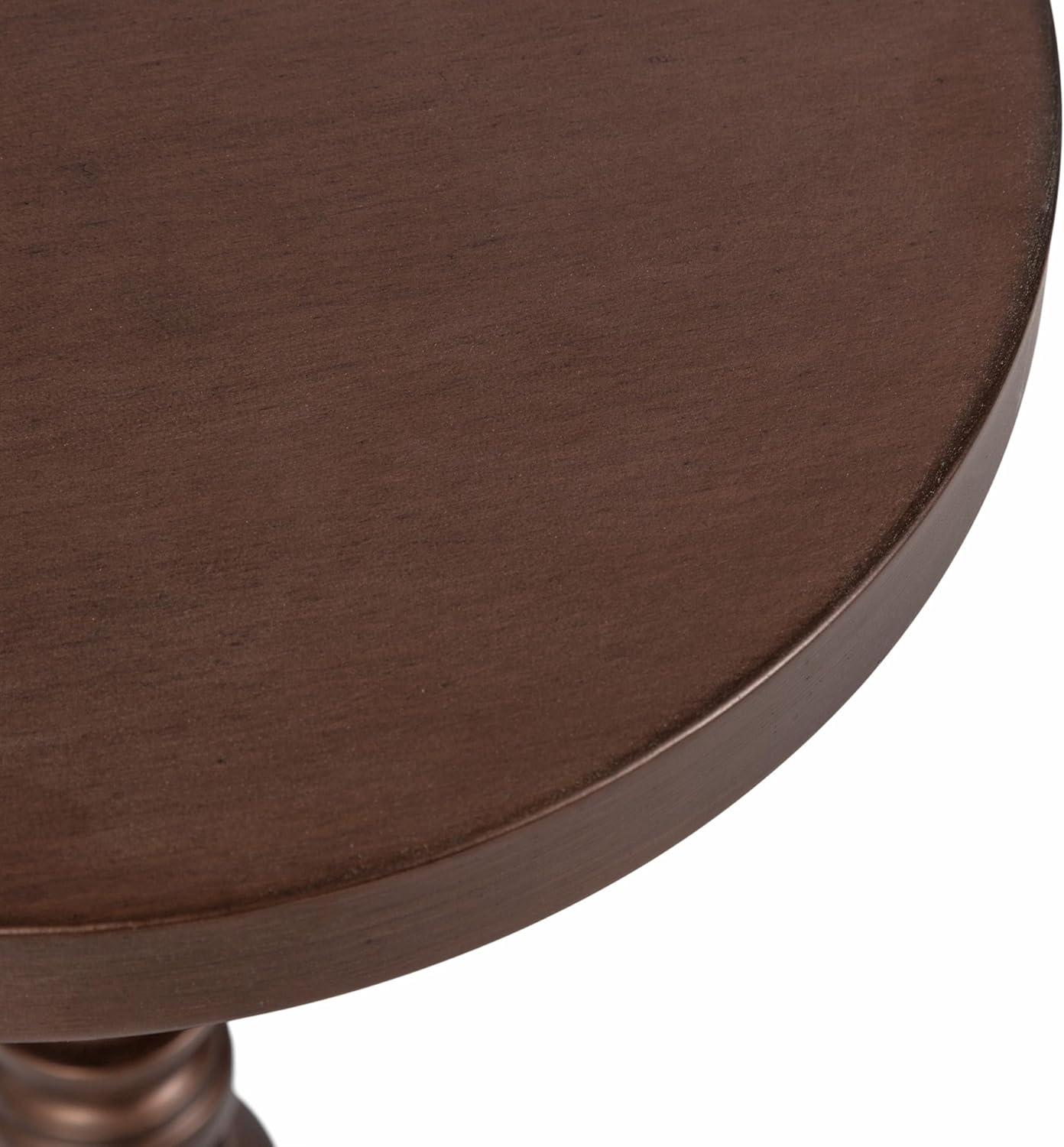 imageKate and Laurel Stratton Round Pedestal Drink Table 13 x 13 x 26 Bronze Decorative Mini Table for Use as Indoor Plant Stand or Cute Martini Table