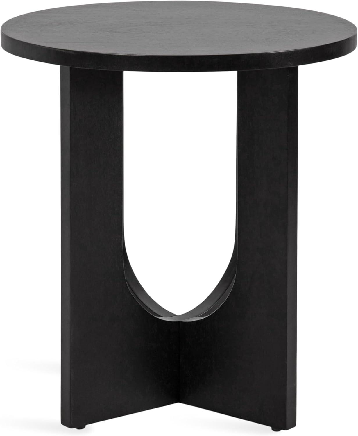 imageKate and Laurel Sureda Modern Wooden Oval Side Table 20 x 16 x 22 Black Transitional Wood End Table for Use as Bedroom Nightstand or Living Room Plant Stand TableBlack