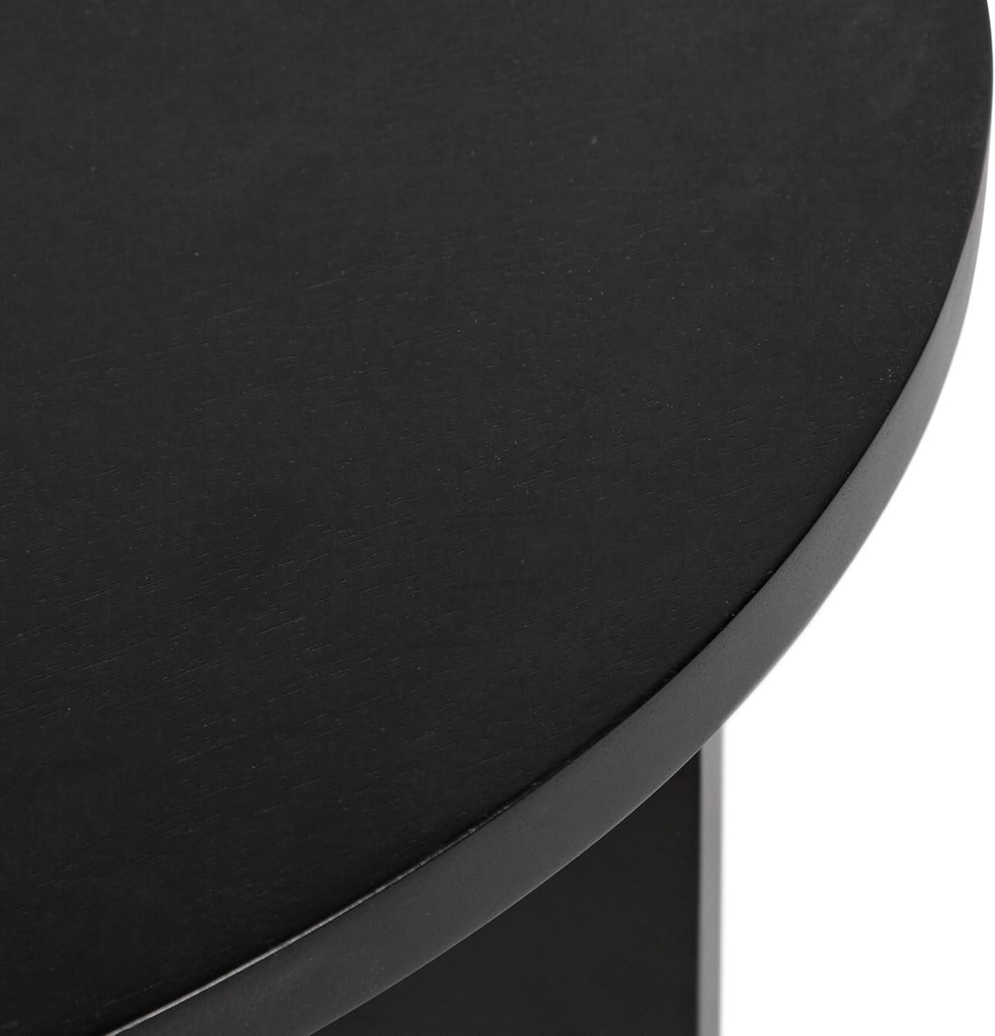imageKate and Laurel Sureda Modern Wooden Oval Side Table 20 x 16 x 22 Black Transitional Wood End Table for Use as Bedroom Nightstand or Living Room Plant Stand TableBlack