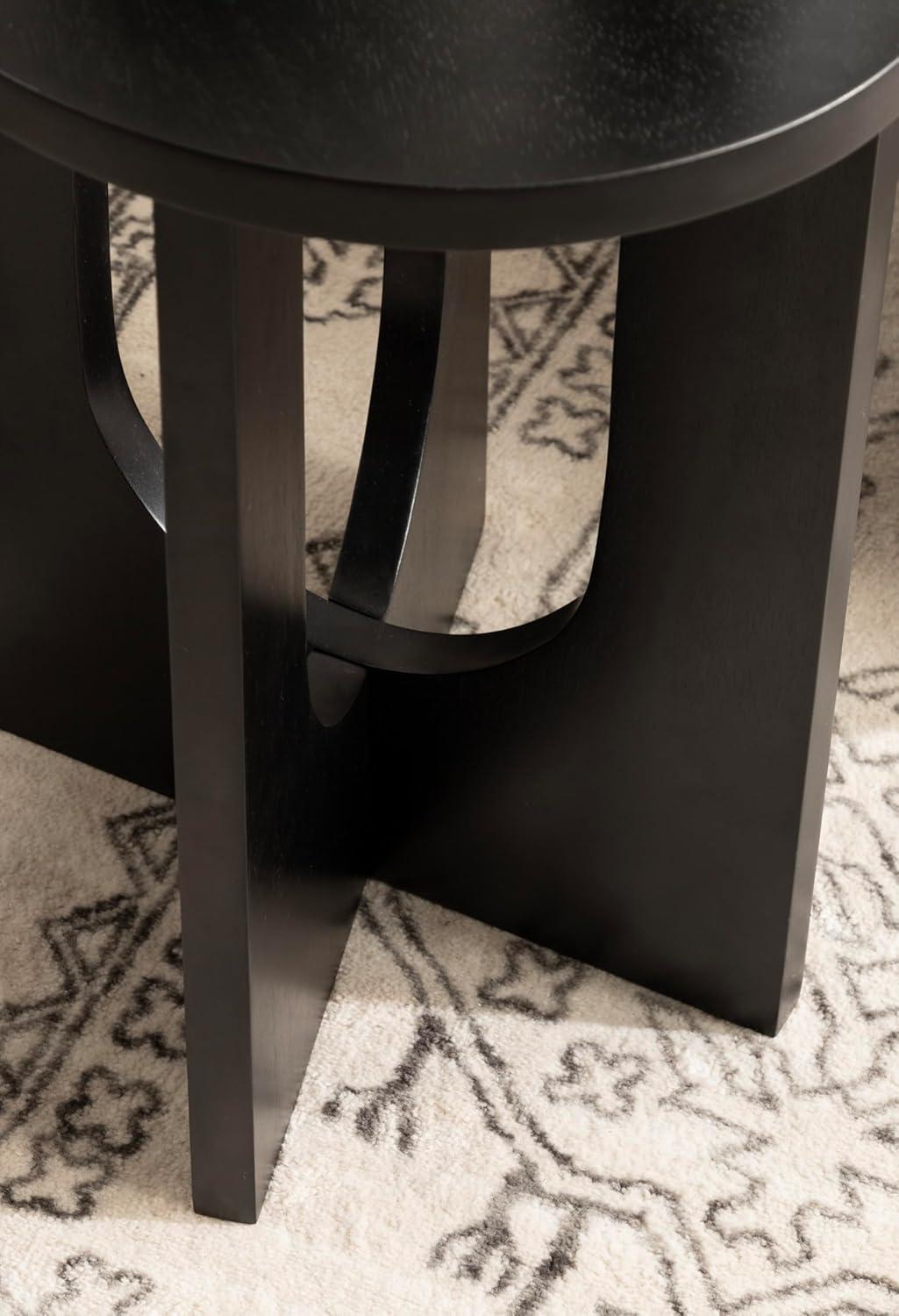 imageKate and Laurel Sureda Modern Wooden Oval Side Table 20 x 16 x 22 Black Transitional Wood End Table for Use as Bedroom Nightstand or Living Room Plant Stand TableBlack