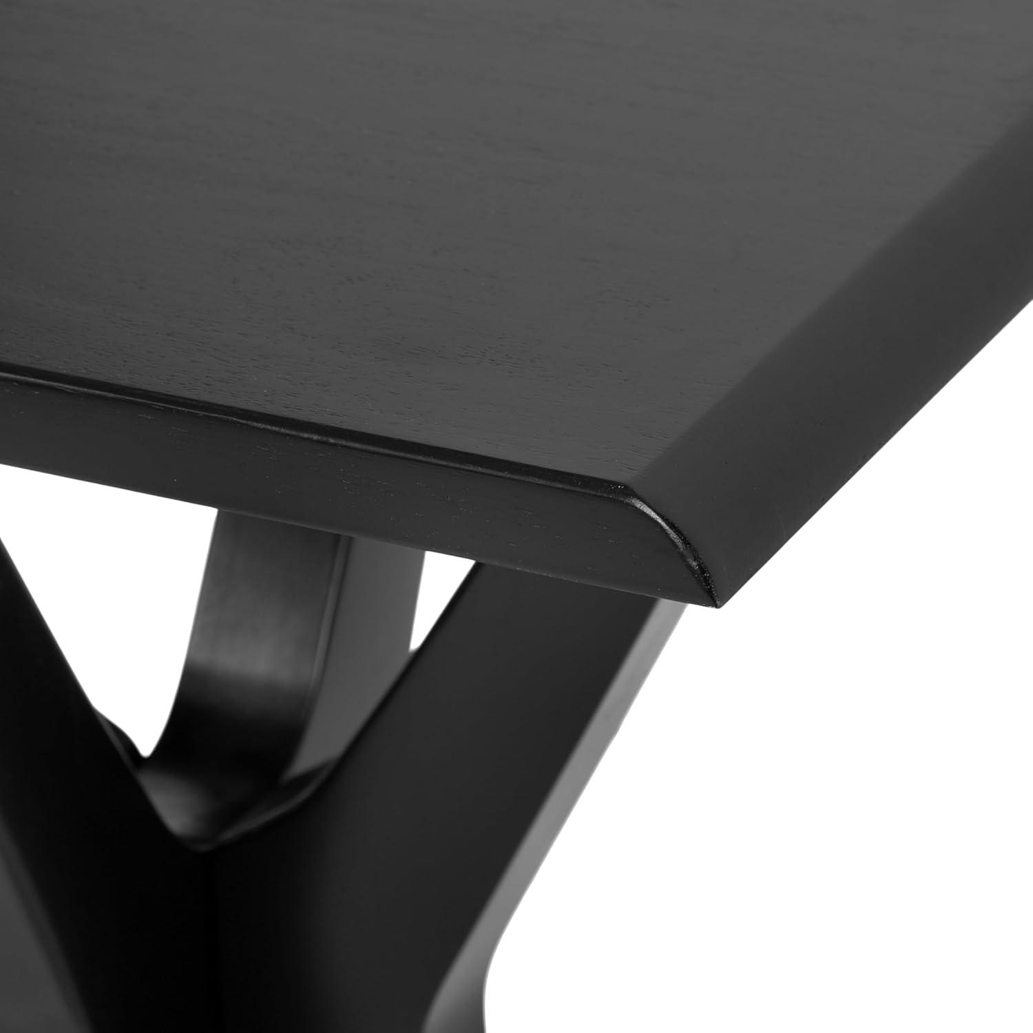 imageKate and Laurel Yates MidCentury Modern Wooden Rectangle Side Table 22 x 18 x 25 Black Transitional Rectangular End Table with Geometric XDesign for Use as Bedroom Black Night Stand