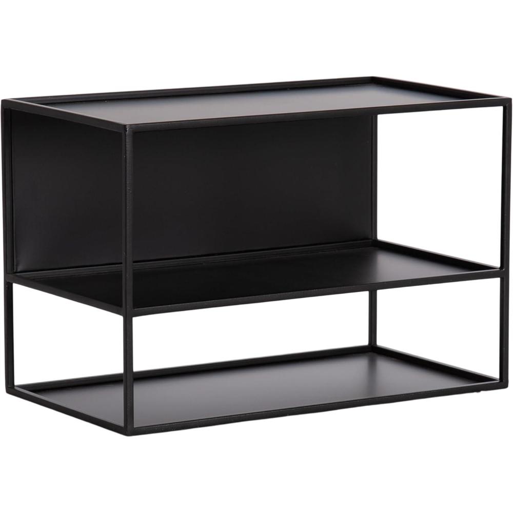 imageKate and Laurel Nomi Modern Metal Floating Side Table with Storage 18 x 10 x 12 Black Contemporary Tiered Floating End Table for Use as Wall Shelf for Small Spaces