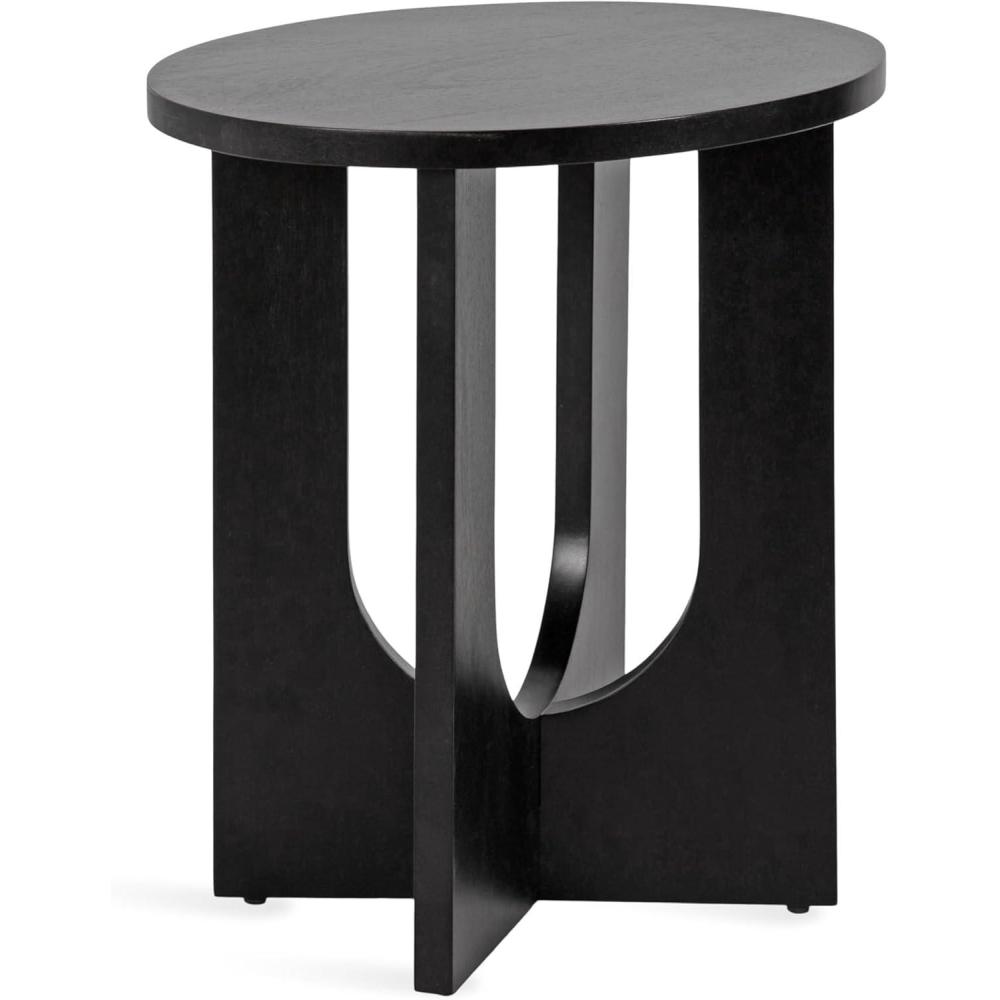 imageKate and Laurel Sureda Modern Wooden Oval Side Table 20 x 16 x 22 Black Transitional Wood End Table for Use as Bedroom Nightstand or Living Room Plant Stand TableBlack