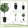 imageFiddle Leaf Fig Tree Artificial 5FT  Faux Fiddle Leaf Fig Tree with White Tall Planter  Fake Fig Tree with Fig Leaves  Artificial Tree for Indoor Outdoor House Home Office DecorBlack