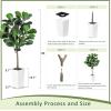imageFiddle Leaf Fig Tree Artificial 5FT  Faux Fiddle Leaf Fig Tree with White Tall Planter  Fake Fig Tree with Fig Leaves  Artificial Tree for Indoor Outdoor House Home Office DecorWhite