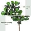 imageFiddle Leaf Fig Tree Artificial 5FT  Faux Fiddle Leaf Fig Tree with White Tall Planter  Fake Fig Tree with Fig Leaves  Artificial Tree for Indoor Outdoor House Home Office DecorWhite