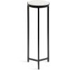 imageKate and Laurel Aguilar Modern Round Drink Table 9 x 9 x 23 Emperador Brown Marble and Black Genuine Marble Accent Table for Use as Indoor Plant Stand or Pedestal Martini TableBlack
