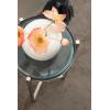 imageKate and Laurel Aguilar Modern Round Drink Table 9 x 9 x 23 Emperador Brown Marble and Black Genuine Marble Accent Table for Use as Indoor Plant Stand or Pedestal Martini TableSilverBlue