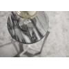 imageKate and Laurel Aguilar Modern Round Drink Table 9 x 9 x 23 Emperador Brown Marble and Black Genuine Marble Accent Table for Use as Indoor Plant Stand or Pedestal Martini TableSilver