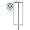 imageKate and Laurel Aguilar Modern Round Drink Table 9 x 9 x 23 Emperador Brown Marble and Black Genuine Marble Accent Table for Use as Indoor Plant Stand or Pedestal Martini TableSilverWhite