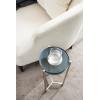 imageKate and Laurel Aguilar Modern Round Drink Table 9 x 9 x 23 Emperador Brown Marble and Black Genuine Marble Accent Table for Use as Indoor Plant Stand or Pedestal Martini TableSilverBlue