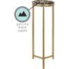 imageKate and Laurel Aguilar Modern Round Drink Table 9 x 9 x 23 Emperador Brown Marble and Black Genuine Marble Accent Table for Use as Indoor Plant Stand or Pedestal Martini TableGoldBlack