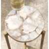 imageKate and Laurel Aguilar Modern Round Drink Table 9 x 9 x 23 Emperador Brown Marble and Black Genuine Marble Accent Table for Use as Indoor Plant Stand or Pedestal Martini TableNaturalGold