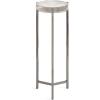 imageKate and Laurel Aguilar Modern Round Drink Table 9 x 9 x 23 Emperador Brown Marble and Black Genuine Marble Accent Table for Use as Indoor Plant Stand or Pedestal Martini TablePewter