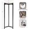 imageKate and Laurel Aguilar Modern Round Drink Table 9 x 9 x 23 Emperador Brown Marble and Black Genuine Marble Accent Table for Use as Indoor Plant Stand or Pedestal Martini TableBlack