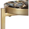 imageKate and Laurel Aguilar Modern Round Drink Table 9 x 9 x 23 Emperador Brown Marble and Black Genuine Marble Accent Table for Use as Indoor Plant Stand or Pedestal Martini TableGoldBlack