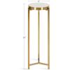 imageKate and Laurel Aguilar Modern Round Drink Table 9 x 9 x 23 Emperador Brown Marble and Black Genuine Marble Accent Table for Use as Indoor Plant Stand or Pedestal Martini TableGold