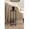 imageKate and Laurel Aguilar Modern Round Drink Table 9 x 9 x 23 Emperador Brown Marble and Black Genuine Marble Accent Table for Use as Indoor Plant Stand or Pedestal Martini TableBrownBlack
