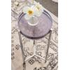 imageKate and Laurel Aguilar Modern Round Drink Table 9 x 9 x 23 Emperador Brown Marble and Black Genuine Marble Accent Table for Use as Indoor Plant Stand or Pedestal Martini TableSilverPurple