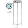 imageKate and Laurel Aguilar Modern Round Drink Table 9 x 9 x 23 Emperador Brown Marble and Black Genuine Marble Accent Table for Use as Indoor Plant Stand or Pedestal Martini TableSilver