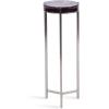 imageKate and Laurel Aguilar Modern Round Drink Table 9 x 9 x 23 Emperador Brown Marble and Black Genuine Marble Accent Table for Use as Indoor Plant Stand or Pedestal Martini TableSilverPurple