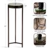 imageKate and Laurel Aguilar Modern Round Drink Table 9 x 9 x 23 Emperador Brown Marble and Black Genuine Marble Accent Table for Use as Indoor Plant Stand or Pedestal Martini TableGreenBronze