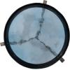 imageKate and Laurel Aguilar Modern Round Drink Table 9 x 9 x 23 Emperador Brown Marble and Black Genuine Marble Accent Table for Use as Indoor Plant Stand or Pedestal Martini TableSilverBlue