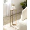 imageKate and Laurel Aguilar Modern Round Drink Table 9 x 9 x 23 Emperador Brown Marble and Black Genuine Marble Accent Table for Use as Indoor Plant Stand or Pedestal Martini TableNaturalGold