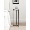 imageKate and Laurel Aguilar Modern Round Drink Table 9 x 9 x 23 Emperador Brown Marble and Black Genuine Marble Accent Table for Use as Indoor Plant Stand or Pedestal Martini TableBlack