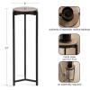 imageKate and Laurel Aguilar Modern Round Drink Table 9 x 9 x 23 Emperador Brown Marble and Black Genuine Marble Accent Table for Use as Indoor Plant Stand or Pedestal Martini TableBrownBlack