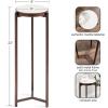 imageKate and Laurel Aguilar Modern Round Drink Table 9 x 9 x 23 Emperador Brown Marble and Black Genuine Marble Accent Table for Use as Indoor Plant Stand or Pedestal Martini TableBronze