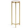 imageKate and Laurel Aguilar Modern Round Drink Table 9 x 9 x 23 Emperador Brown Marble and Black Genuine Marble Accent Table for Use as Indoor Plant Stand or Pedestal Martini TableGold