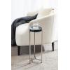 imageKate and Laurel Aguilar Modern Round Drink Table 9 x 9 x 23 Emperador Brown Marble and Black Genuine Marble Accent Table for Use as Indoor Plant Stand or Pedestal Martini TableSilverBlue