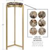 imageKate and Laurel Aguilar Modern Round Drink Table 9 x 9 x 23 Emperador Brown Marble and Black Genuine Marble Accent Table for Use as Indoor Plant Stand or Pedestal Martini TableGoldBlack